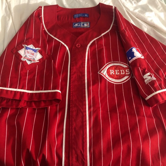 Vintage Cincinnati Reds Jersey XL Pin Striped - Picture 2 of 5